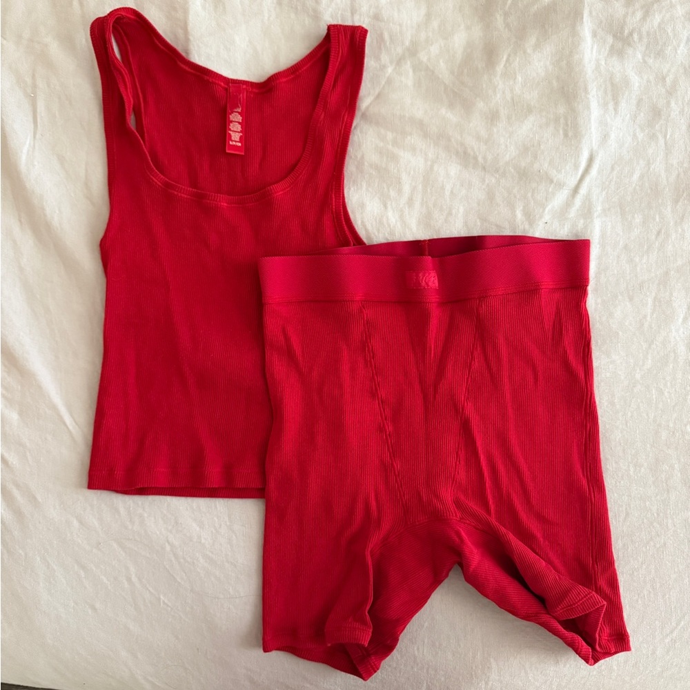 SKIMS Cotton Rib Tank and Boxer Set